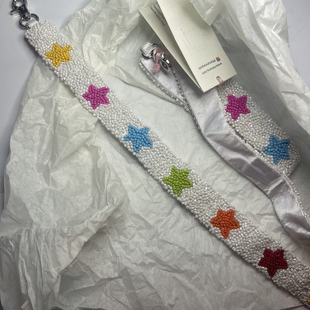 NWT Tiana Designs Ny Beaded Square Crossbody Rainbow Rolling Stones Purse Bag - Picture 10 of 15